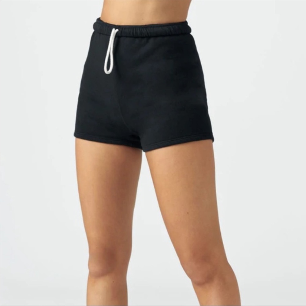 NWT JOAH BROWN BLACK HIGH WAIST SWEAT SHORTS X SMALL SMALL